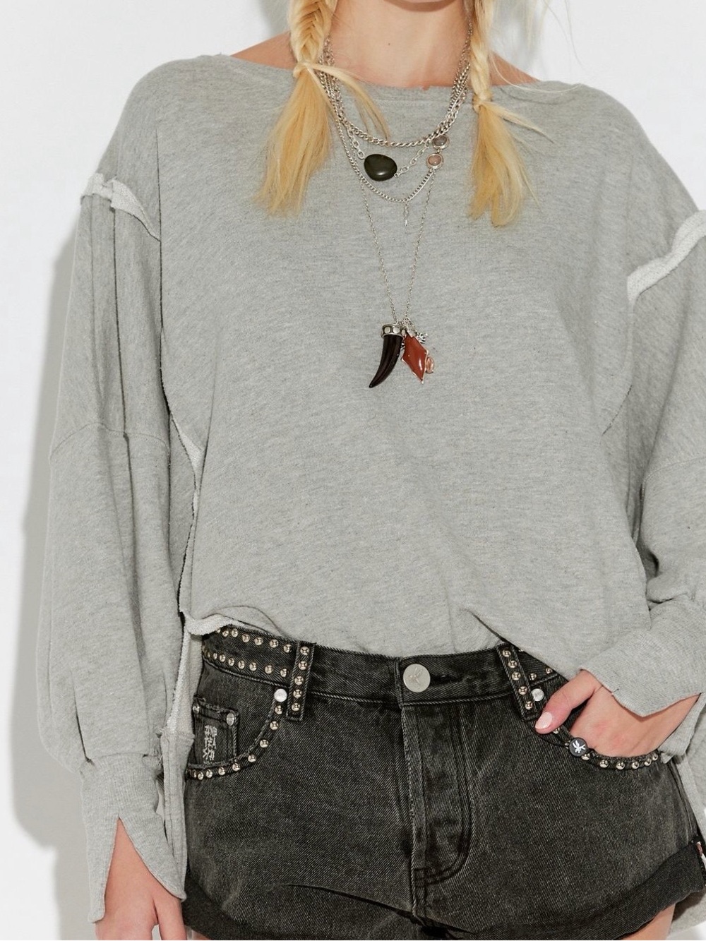 We The Free Camden Sweatshirt in Sand Heather Grey